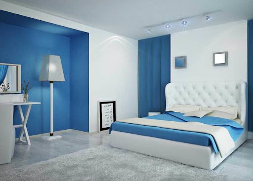 màu sơn mykolor phòng ngủ màu xanh nước biển (xanh dương)