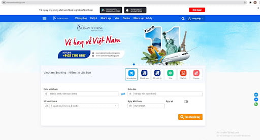 Vietnam Booking - trang web bán vé hàng không giá rẻ uy tín nhất Việt Nam
